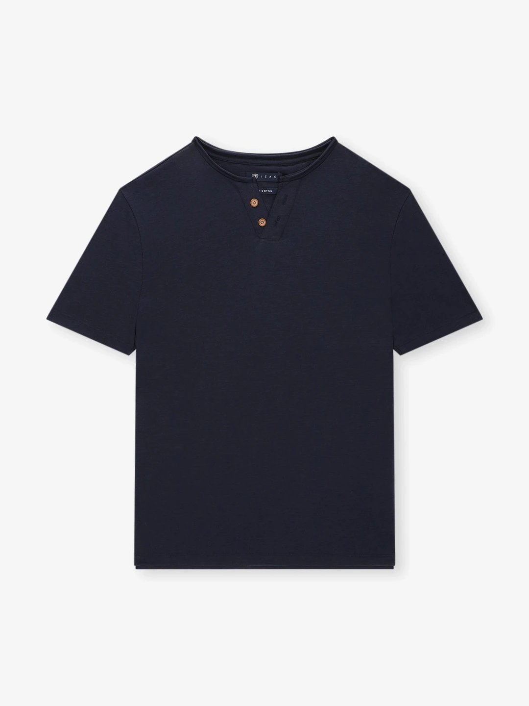 IZAC - T-shirt col tunisien marine