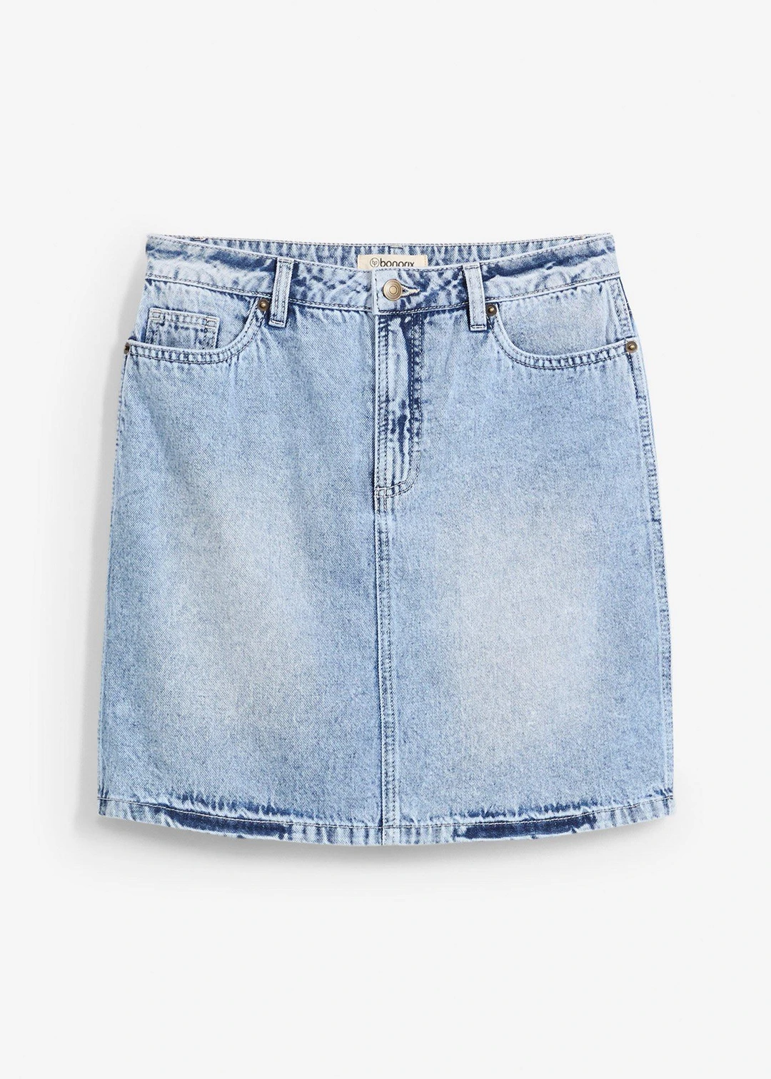 Jupe en jean, taille mi-haute, peu extensible