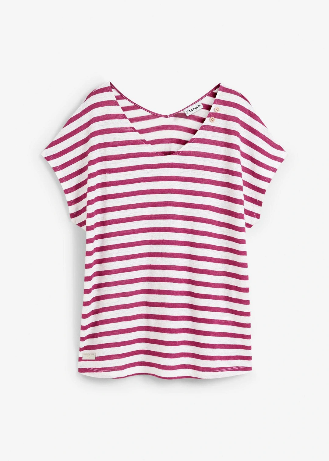 T-shirt 100% lin à manches chauve-souris
