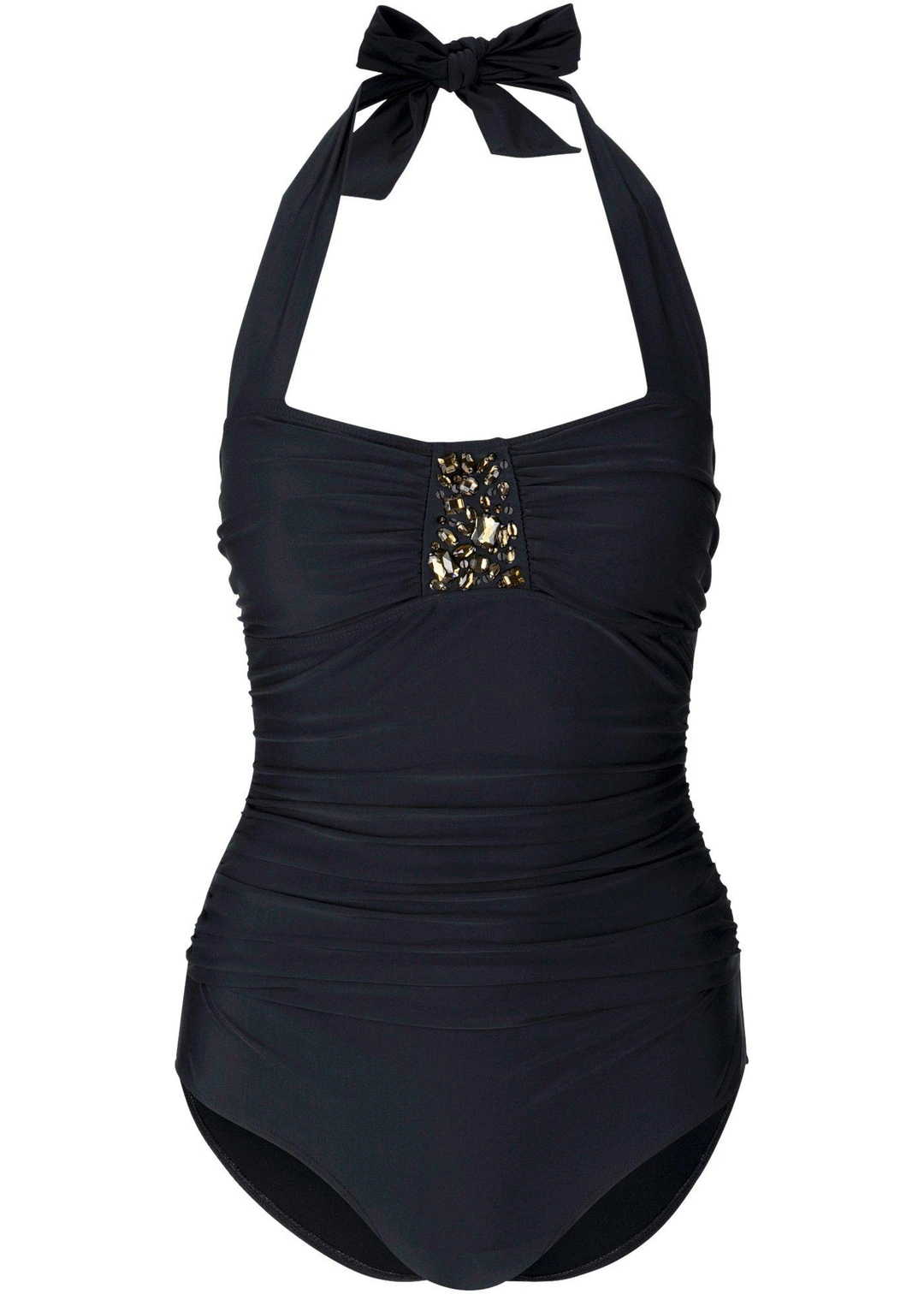 Maillot 1 pièce sculptant, maintien léger, avec strass