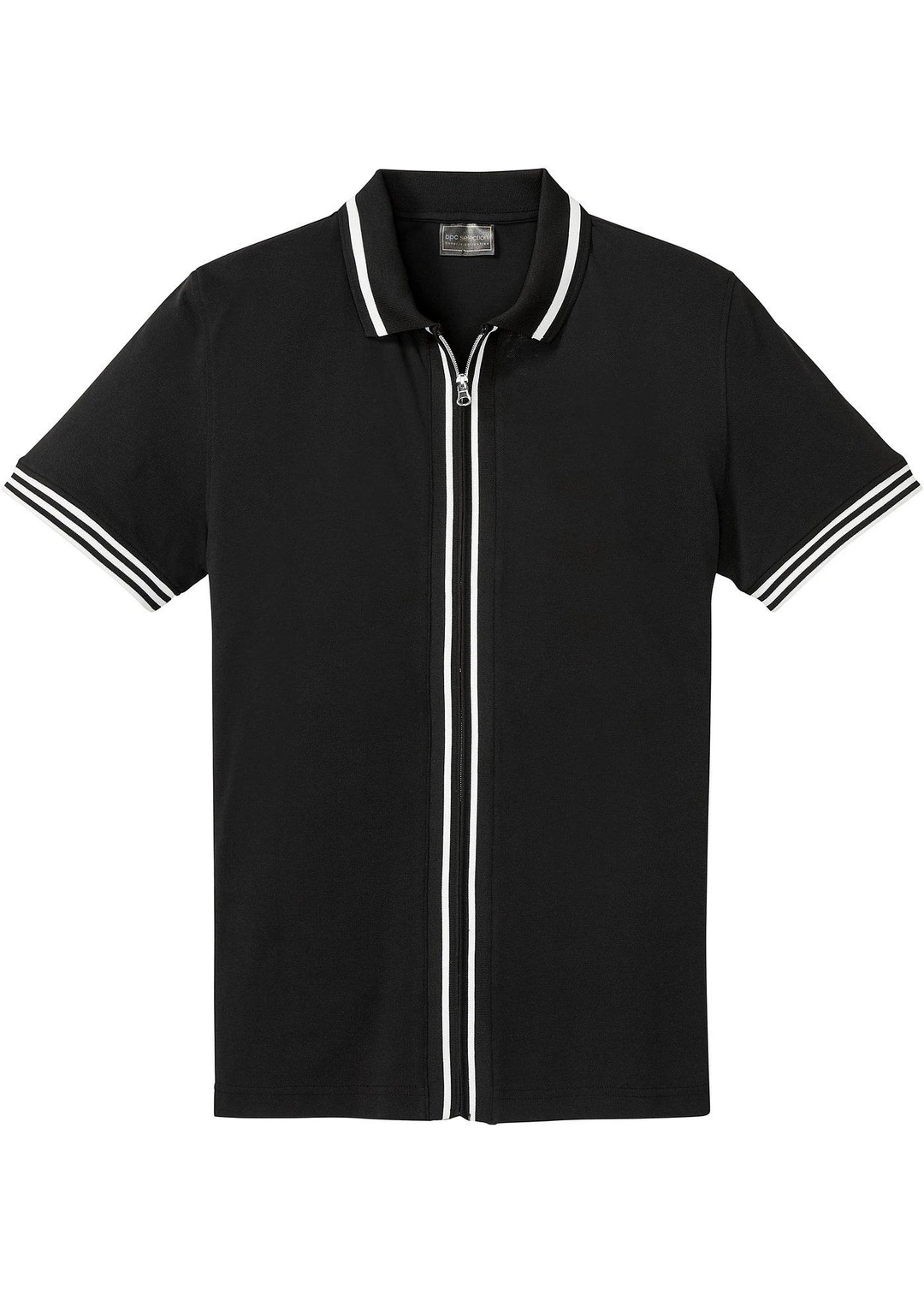Polo zippé en maille piquée 100% coton