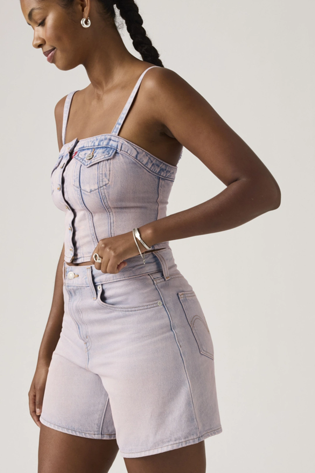 Levi's Short Baggy Taille Haute - Femme - Bleu / Far And Wide Short - 34 - 2