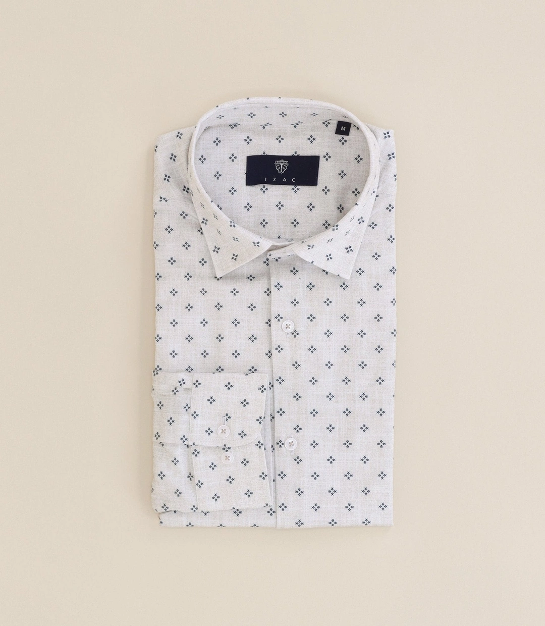 IZAC - Chemise 100% coton col français beige