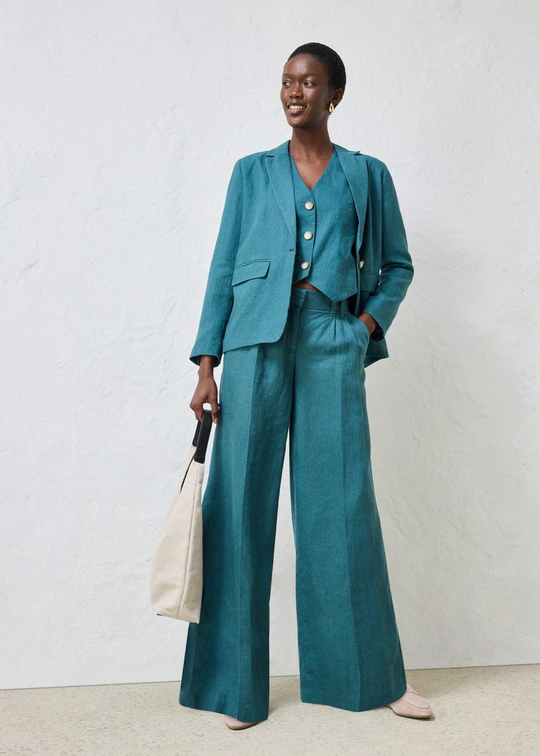 Pantalon à pinces 100% lin - 2
