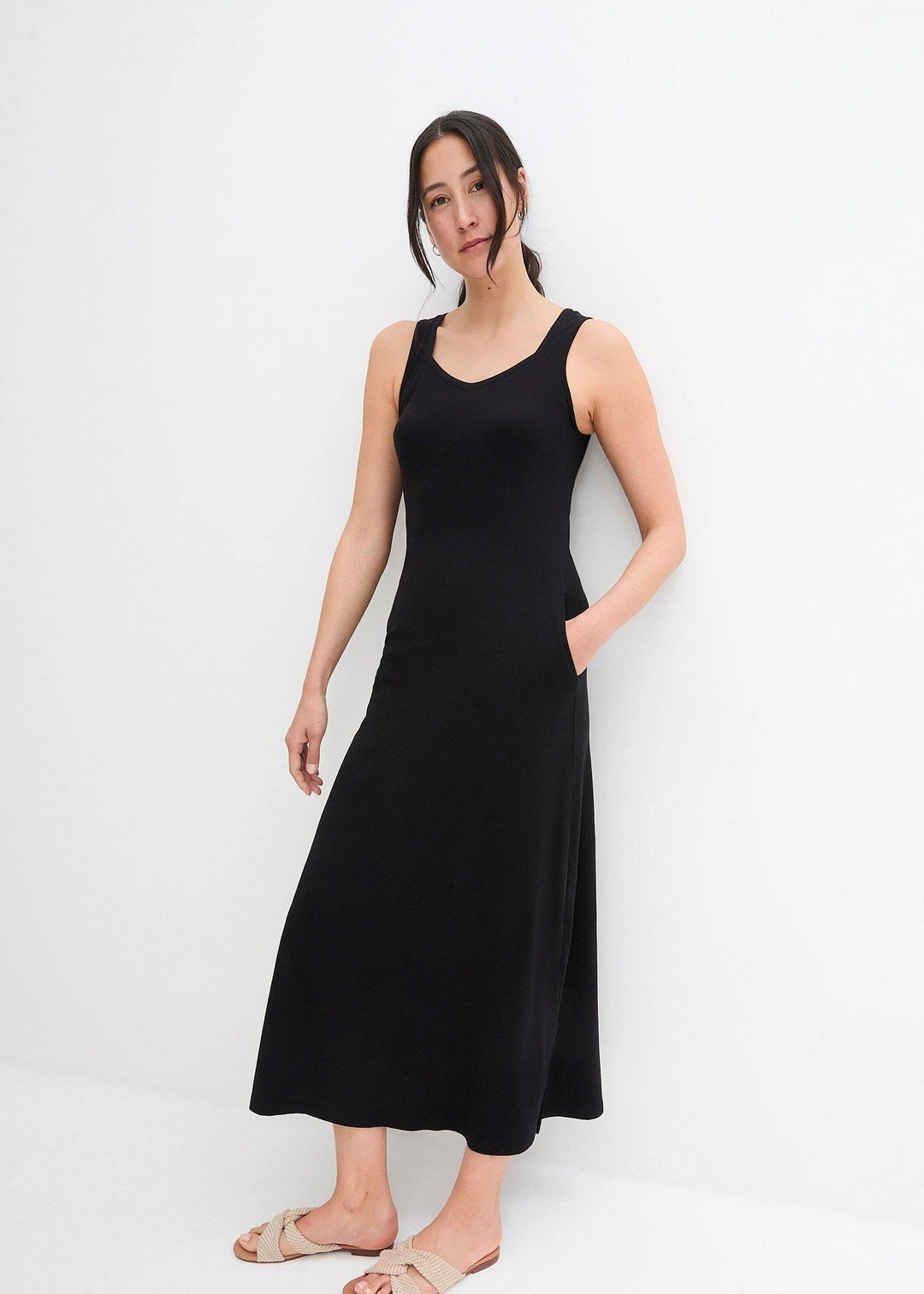 Robe longue en coton et viscose - 2