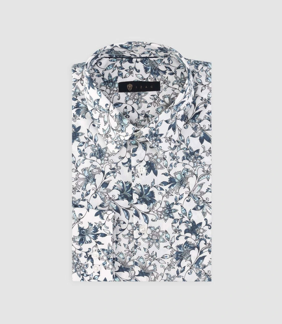 IZAC - Chemise slim à imprimé floral blanc