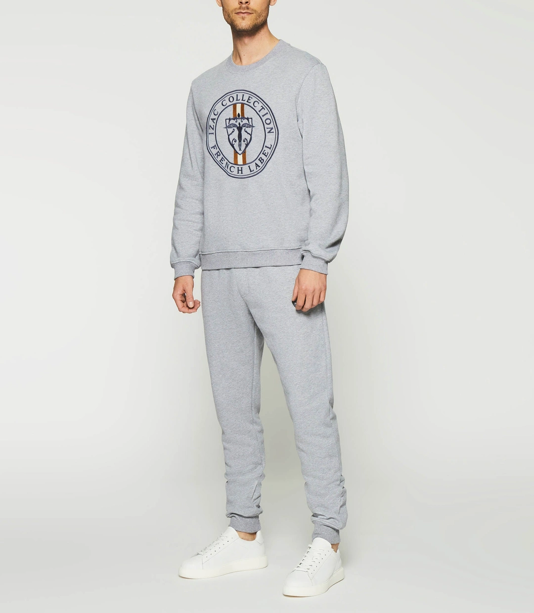IZAC - Sweat avec logo gris chiné SWDEVON