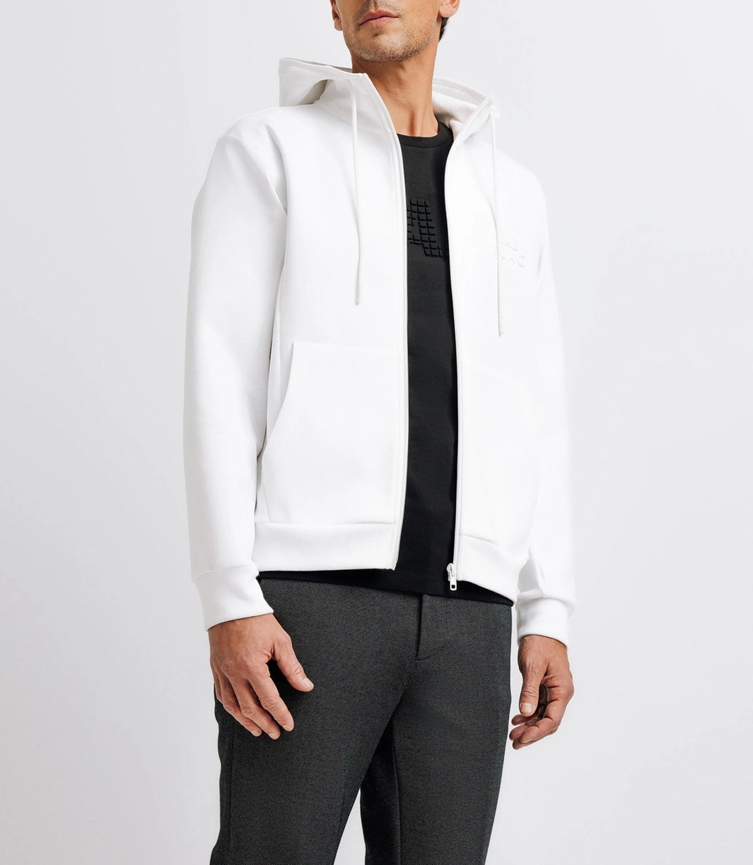 IZAC - Pull sweat à capuche blanc