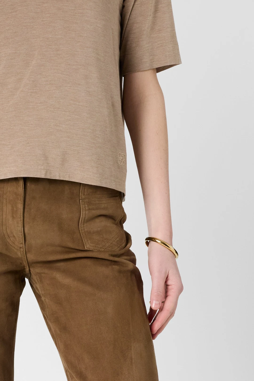 T-shirt V fluide - MALVINE - Caramel