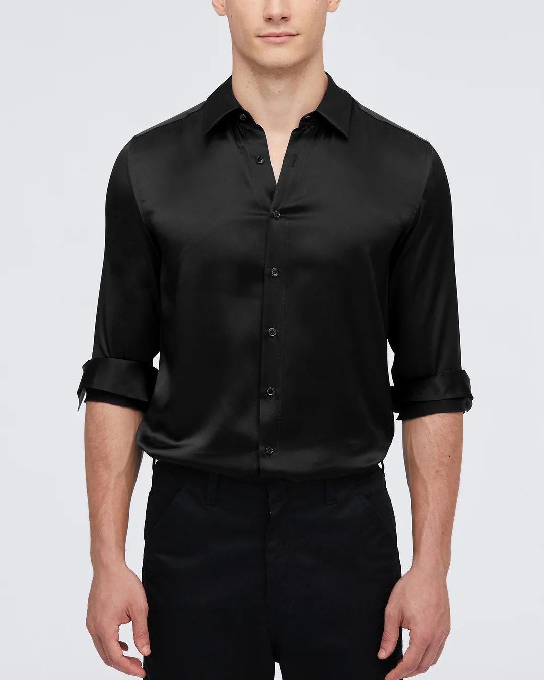 LILYSILK Chemise De Base Pour Homme En Soie De Mûrier Gris Foncé L - 2