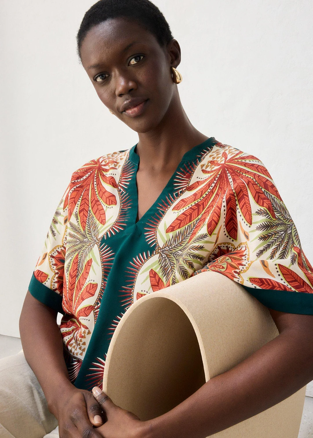 Blouse en soie mélangée