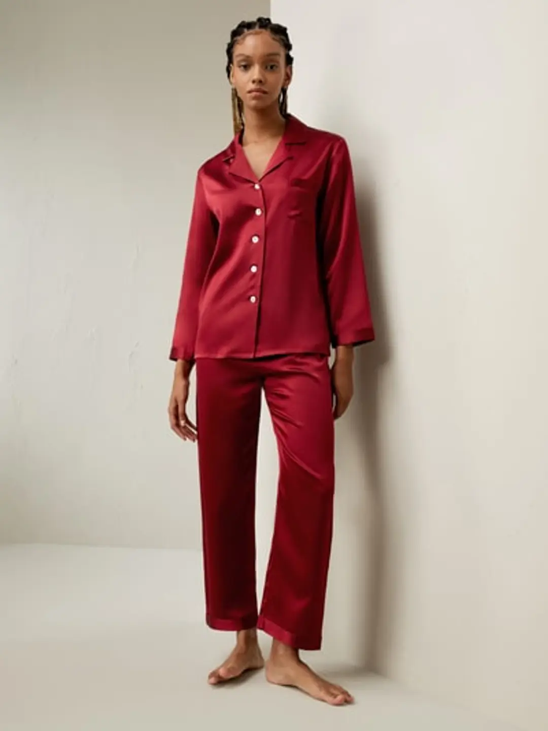 Ensemble Pyjama Soie Pleine Longueur