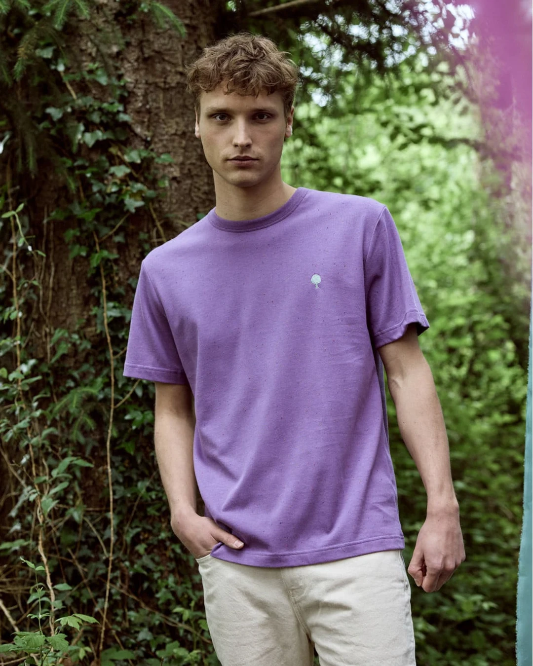T-shirt chiné vert coton bio - LUGNY