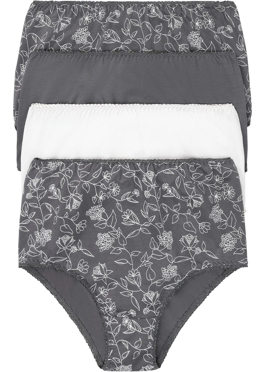 Lot de 4 slips taille haute confortables en coton