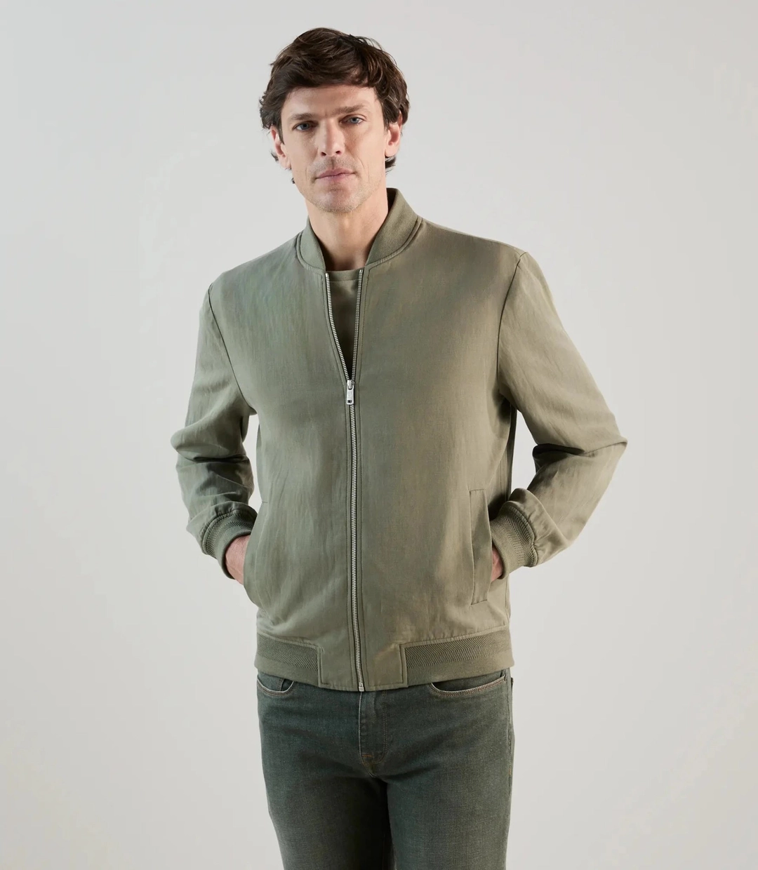 IZAC - Blouson col teddy kaki