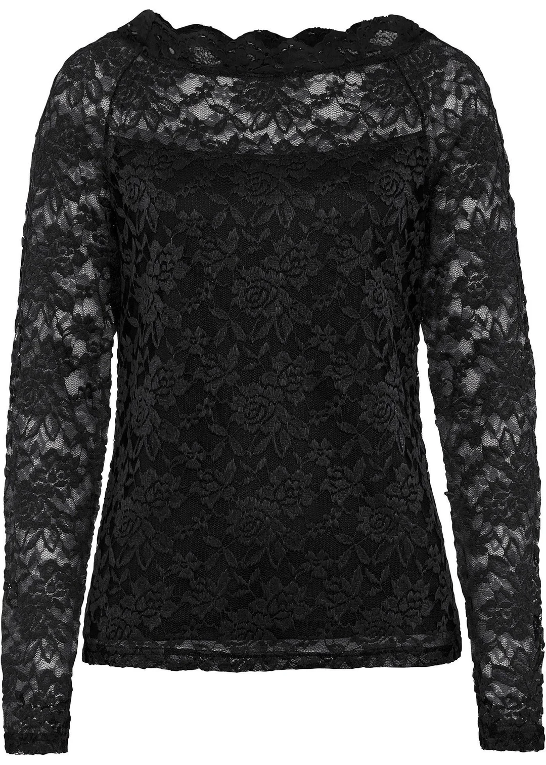 T-shirt manches longues en dentelle