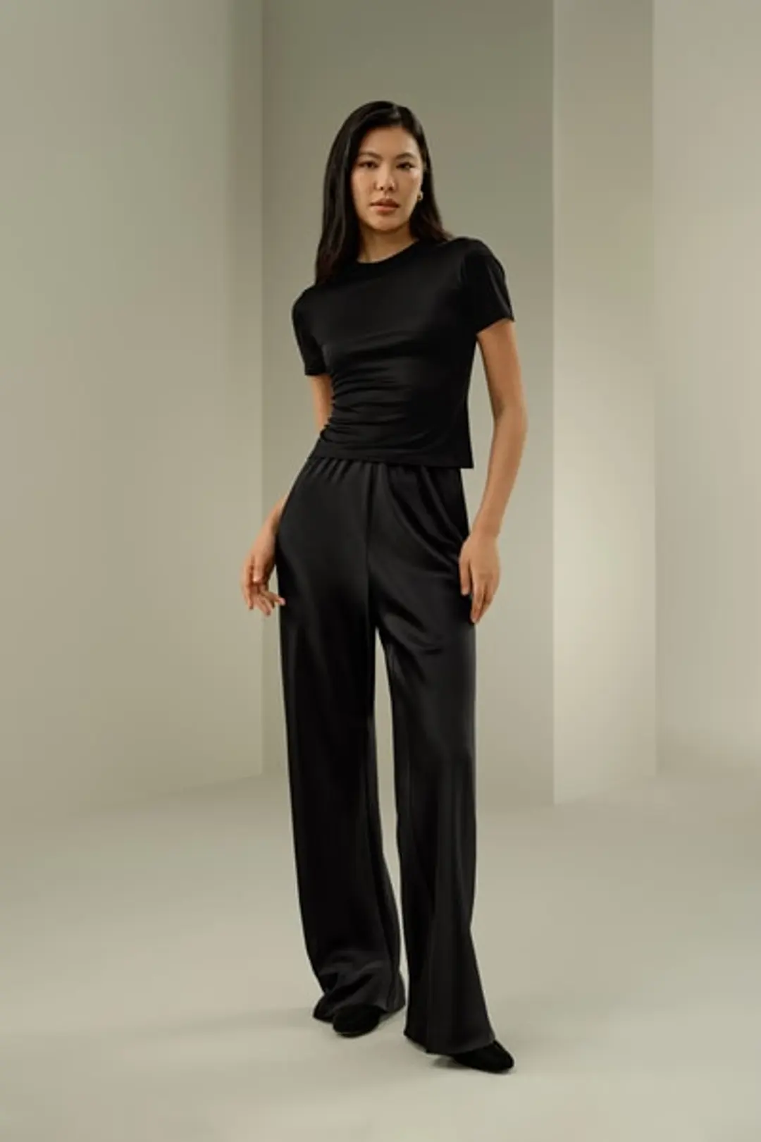 LILYSILK Tee Shirt Soie Meilleure Élasticité Soie Lavable En Machine Doux Pour La Peau Et Respirant Noir S