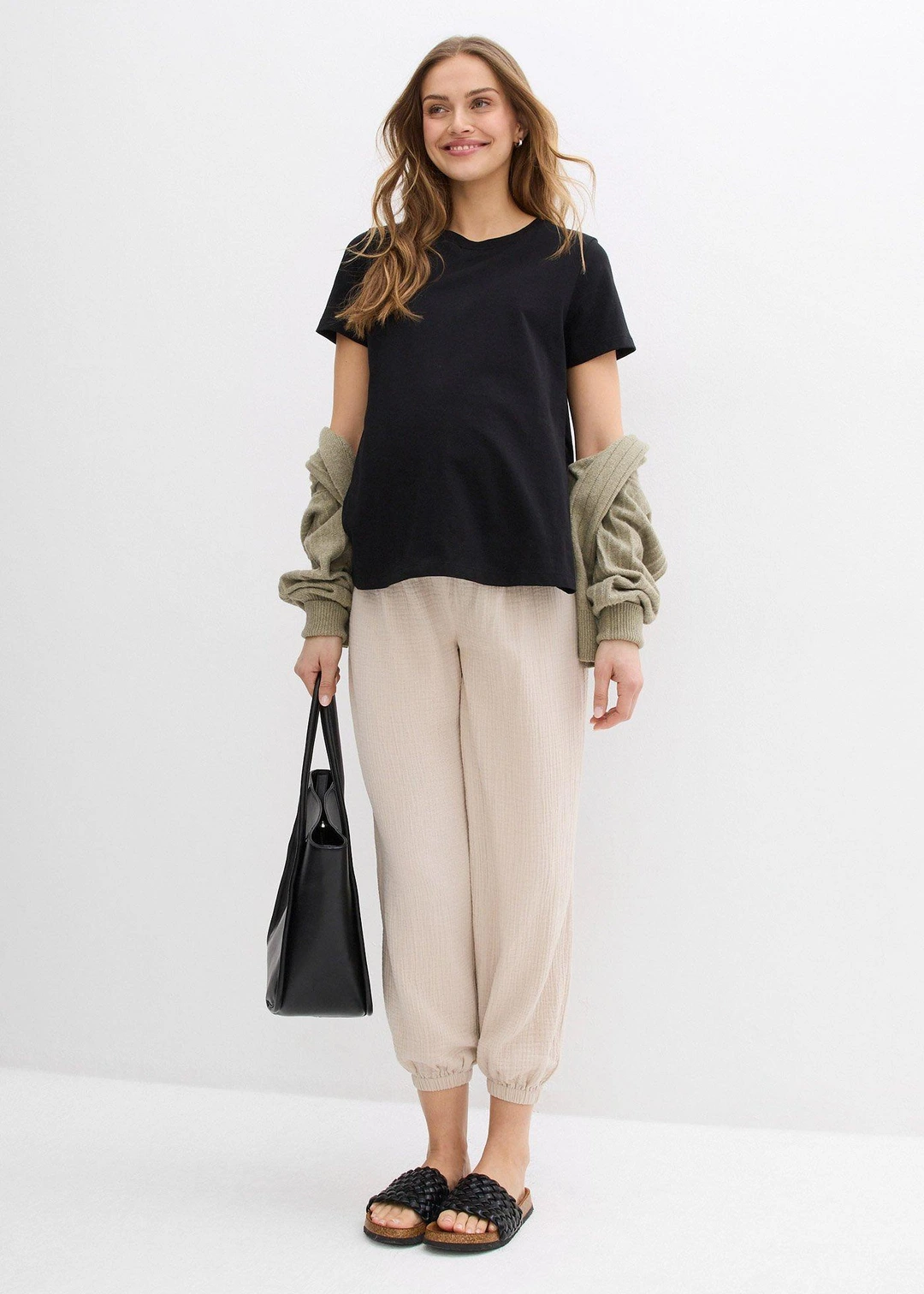 Pantalon de grossesse 2en1, 100% gaze de coton - 2