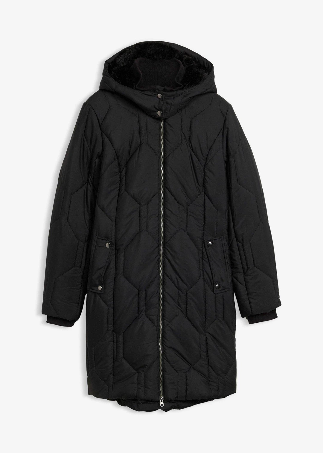 Manteau court avec surpiqûres diamant et zips latéraux