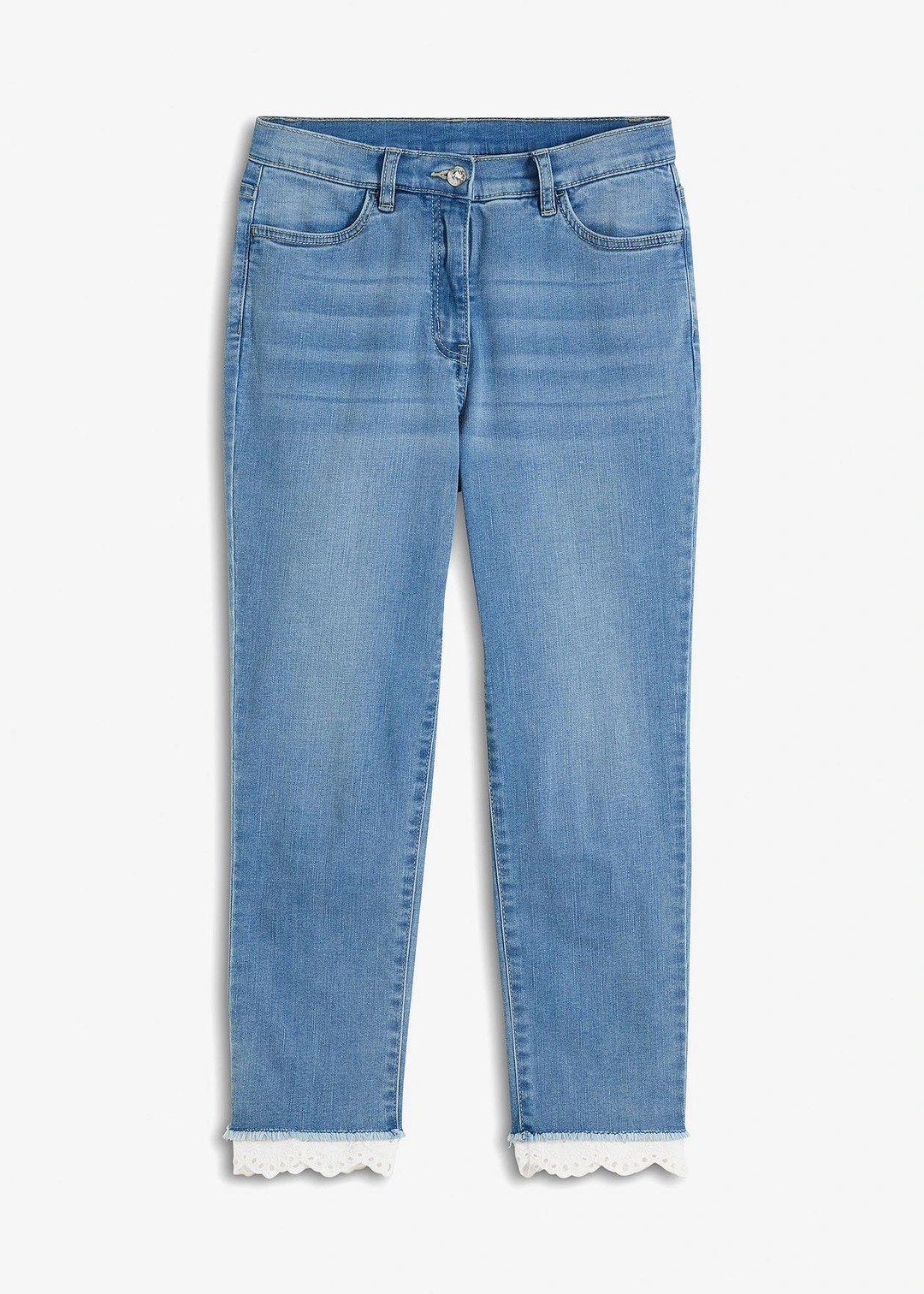 Jean extensible avec bordure en bas de jambe