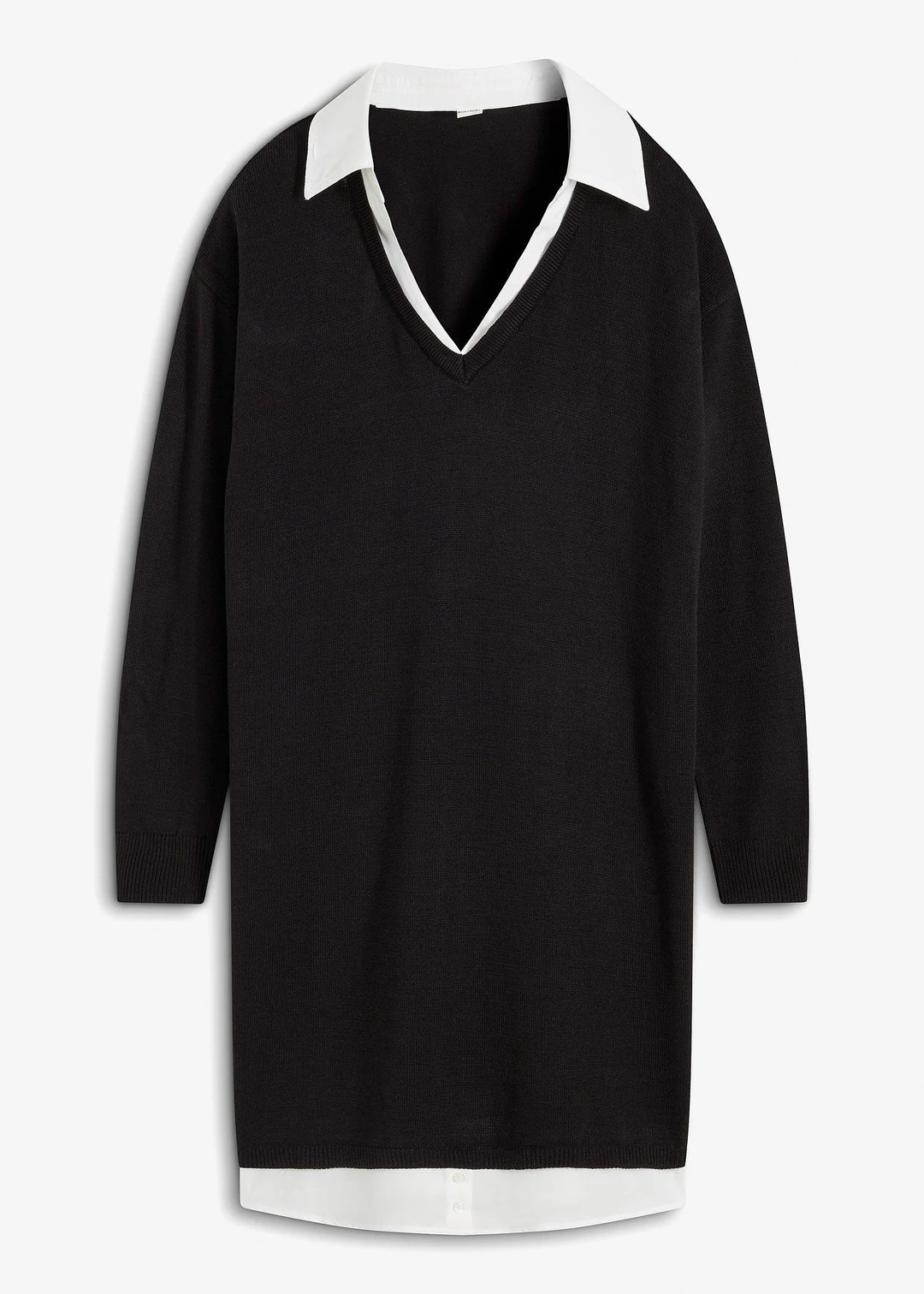 Robe en maille à empiècement chemisier