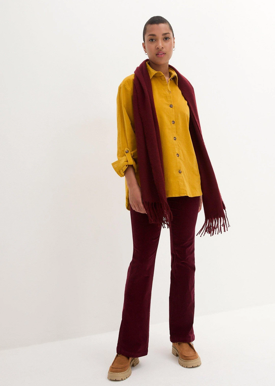 Chemise en velours côtelé avec fentes sur le côté - 2