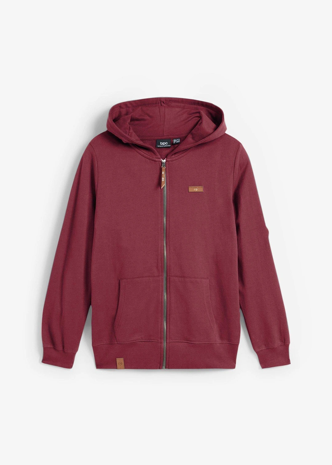 Sweat zippé à capuche, 100% coton