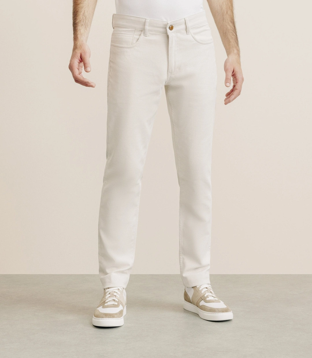 IZAC - Pantalon armuré slim beige