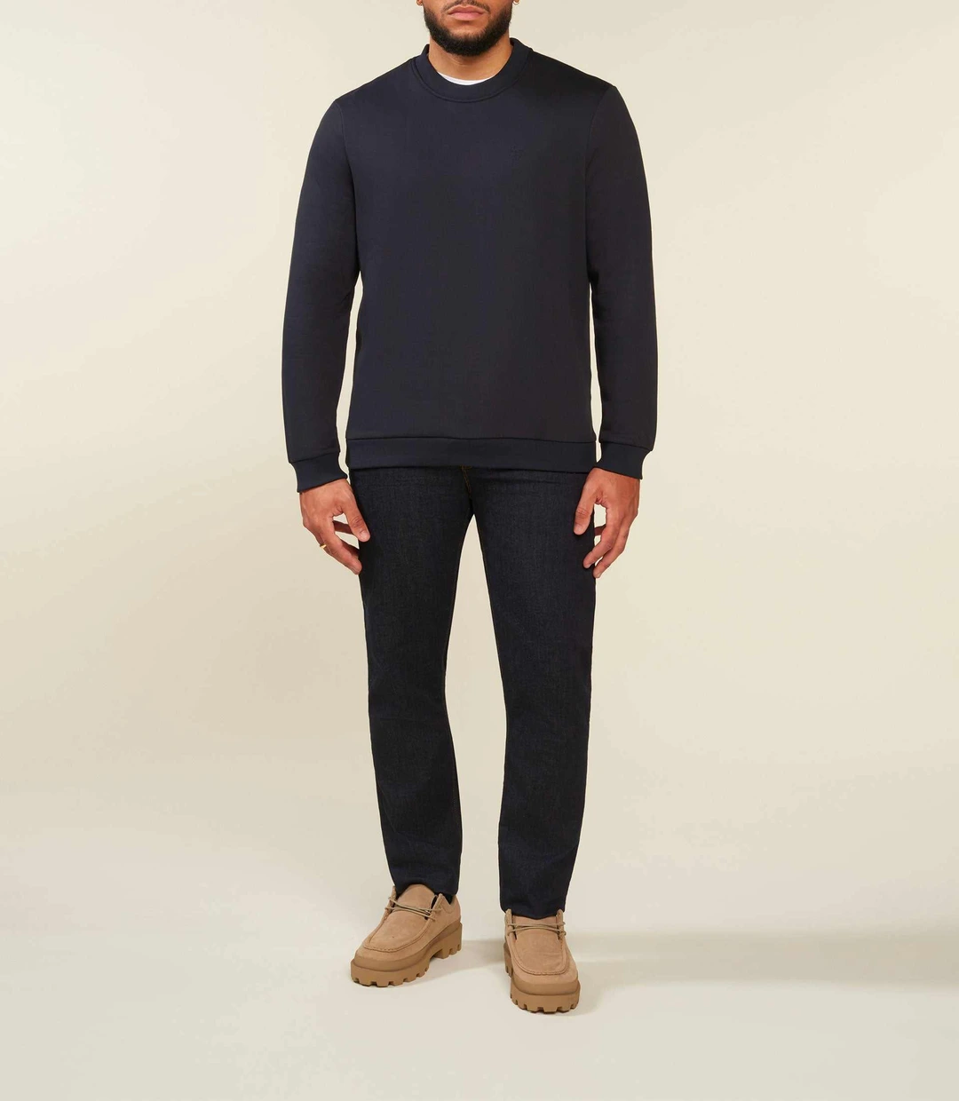 IZAC - Sweat uni col rond marine SWBENJIBT