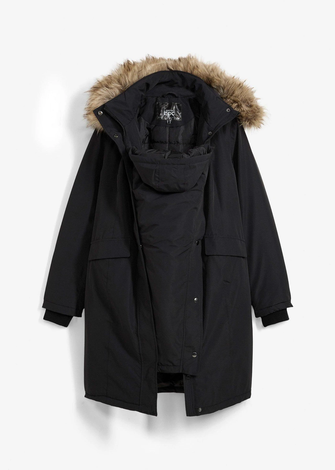 Manteau de grossesse 3-en-1 coupe-vent et imperméable avec fonction portage