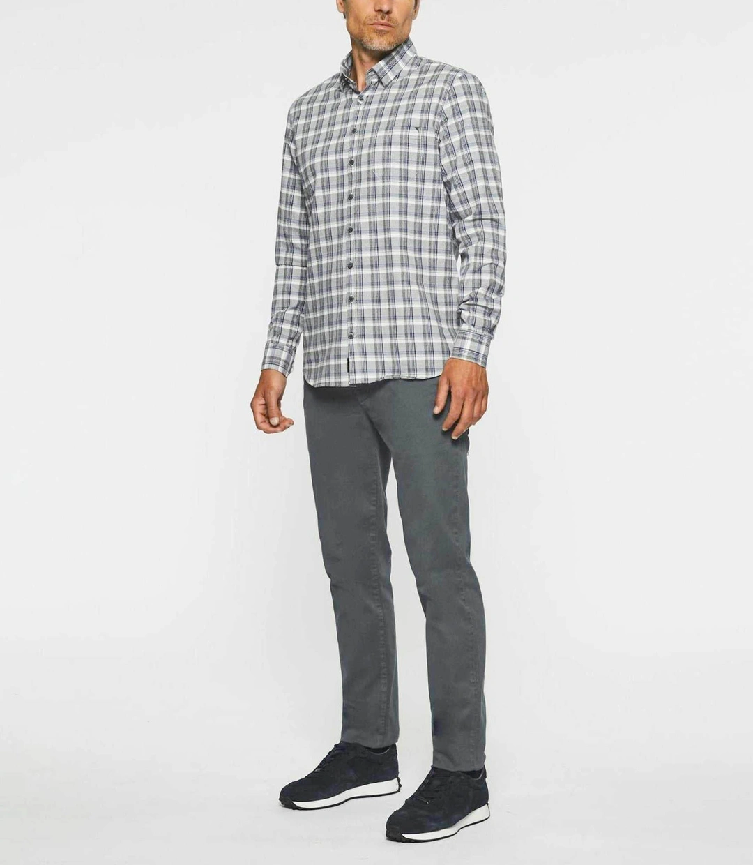 IZAC - Chemise casual à carreaux gris JELLY