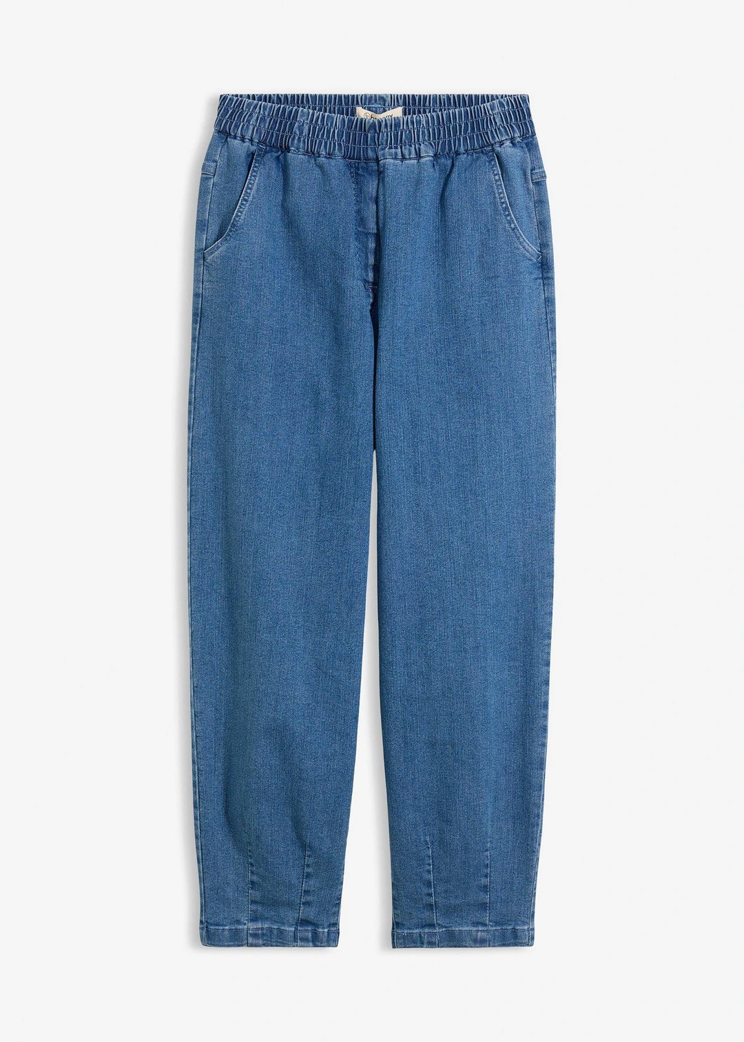 Jean mom, taille haute élastiquée