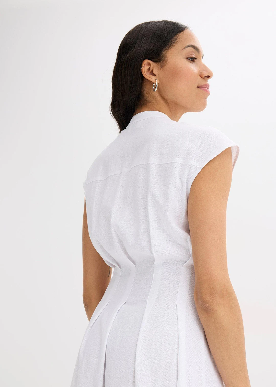 Robe midi légère en lin mélangé - 3