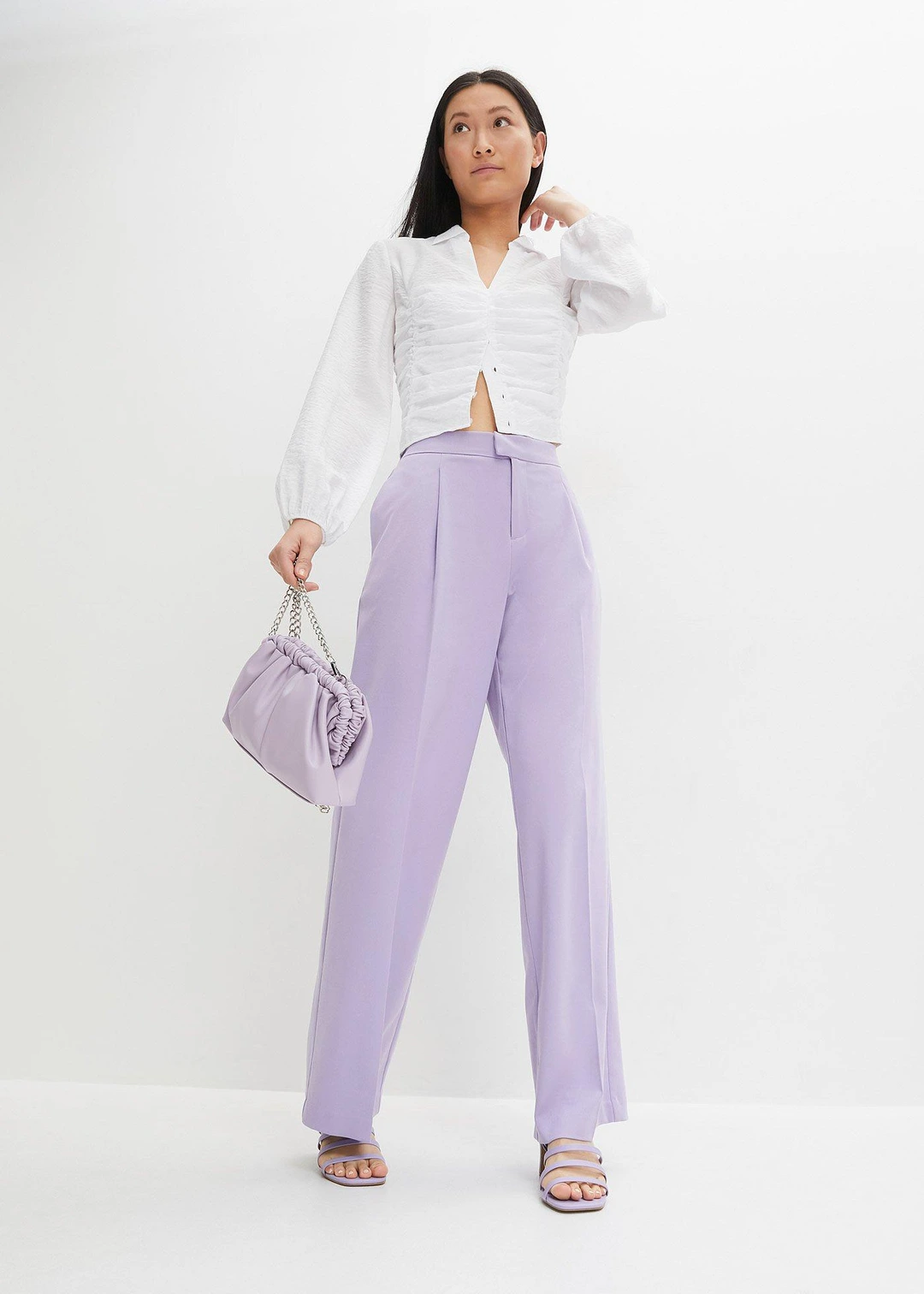Pantalon à pinces et taille élastiquée - 2