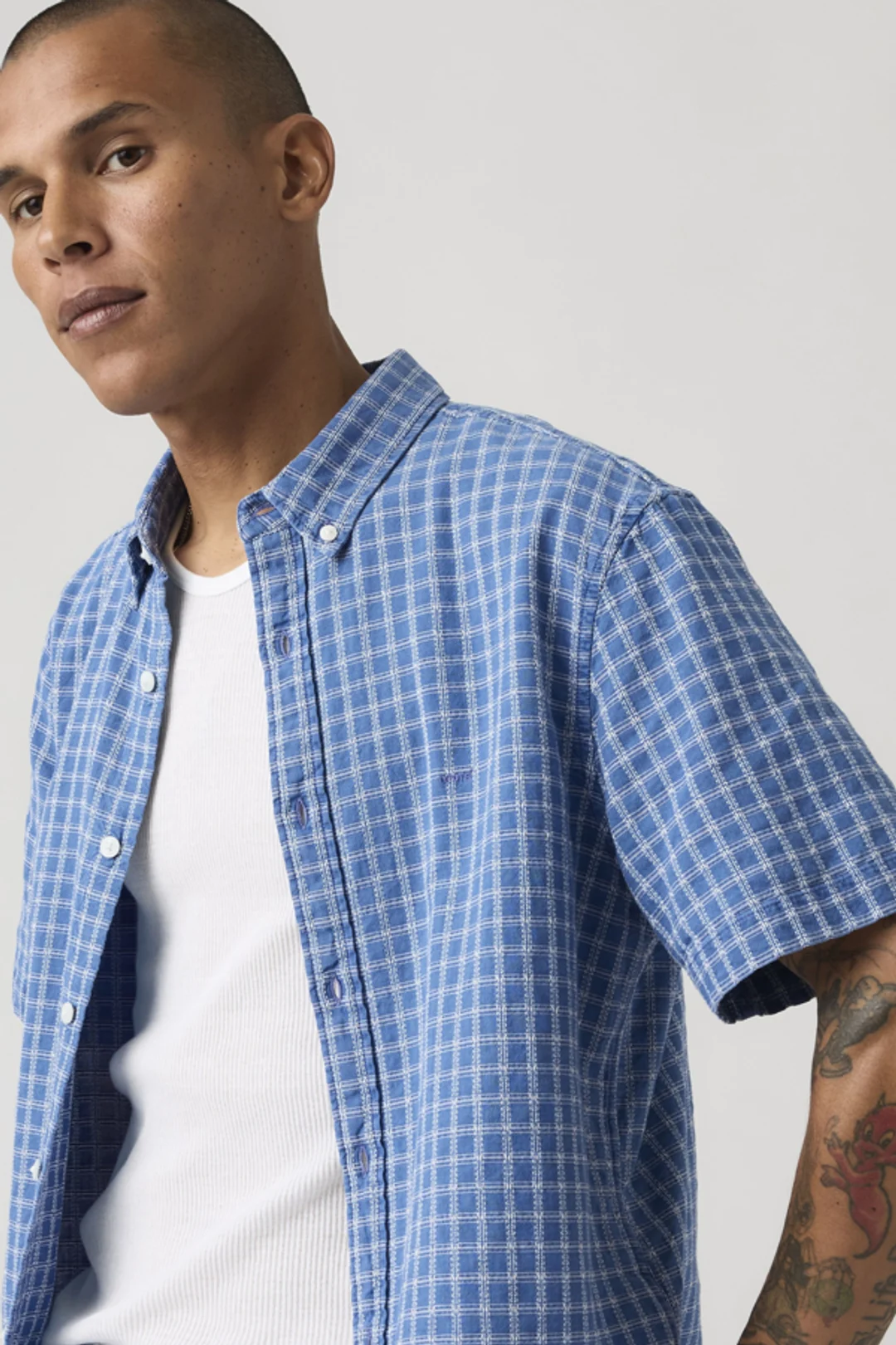 Levi's Chemise Manche Courte Col Boutonné Authentic - Homme - Rose / Woodrose Garment Dye - 2XL - 2