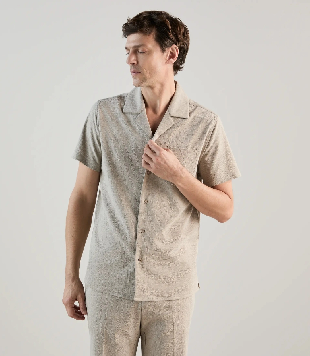 IZAC - Chemise unie beige