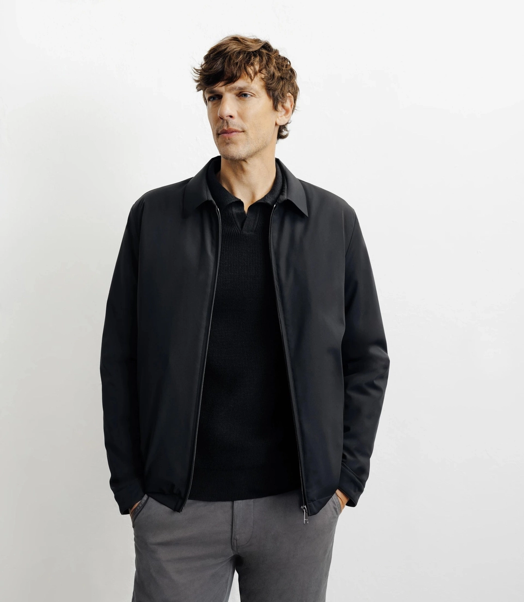 IZAC - Blouson col chemise noir