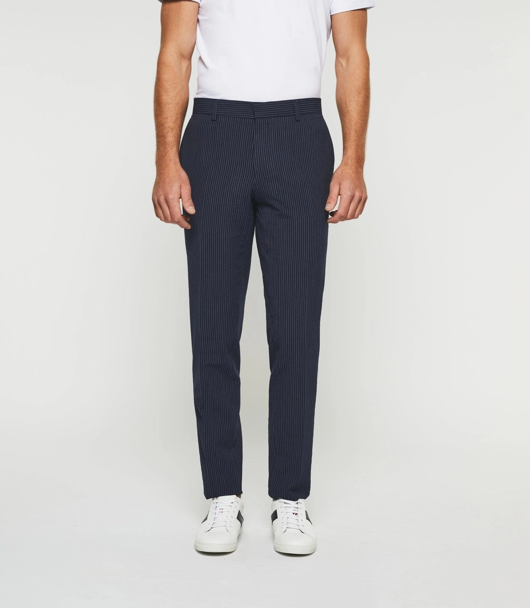 IZAC - Pantalon ville à rayures marine ''Bcode''