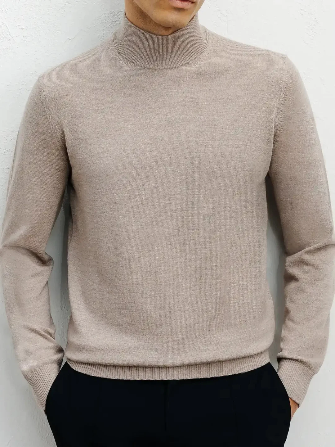 IZAC - Pull col cheminée beige