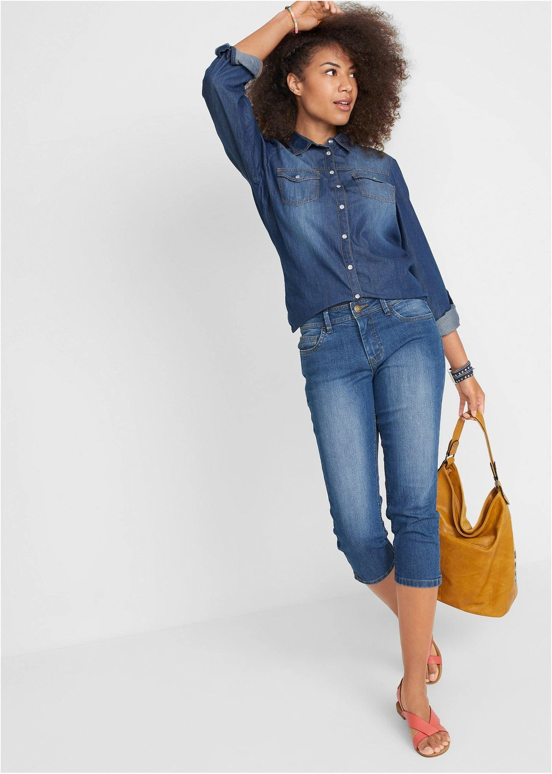Jean slim taille mi-haute, raccourci - 2