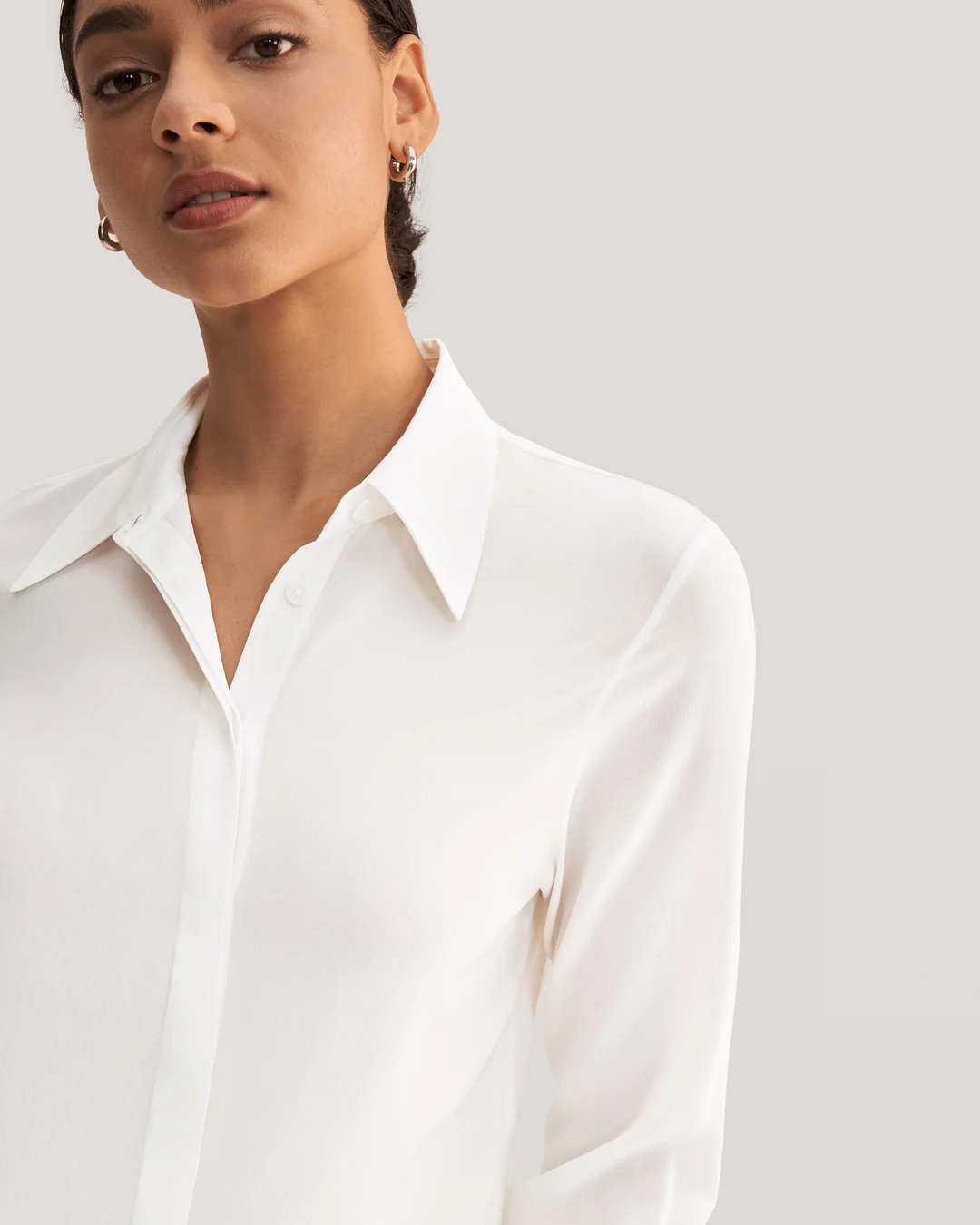 LILYSILK Chemisiers Soie Femme Style De Base Crêpe De Soie, Chemise Basique Léger Et Respirant Chemises Blanc