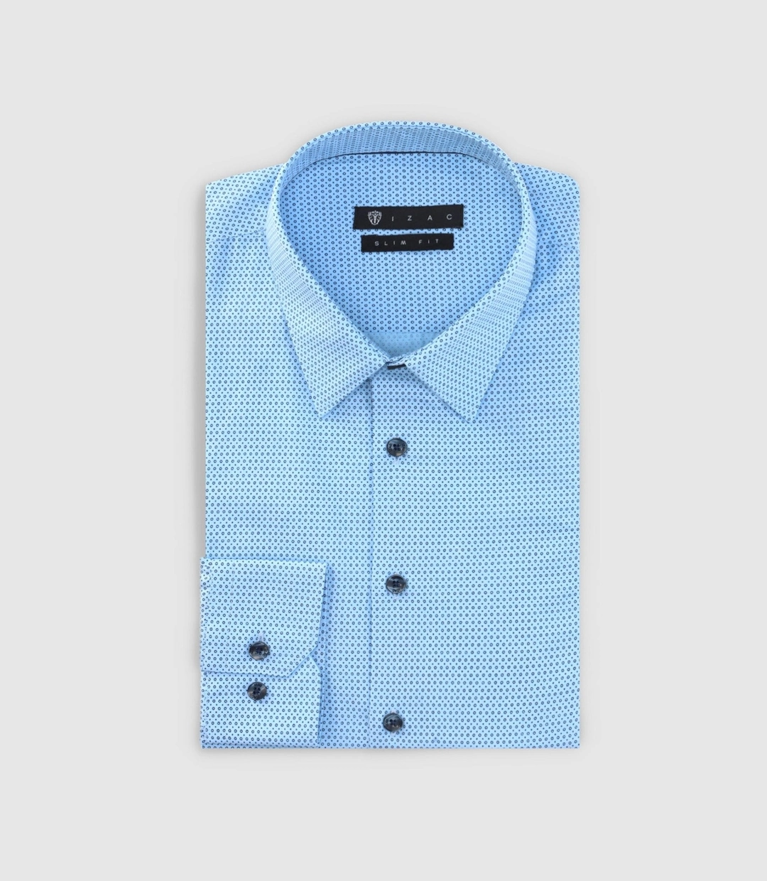 IZAC - Chemise imprimée micro motifs ciel marine PERLE