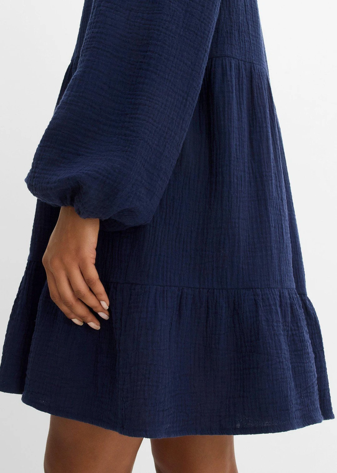 Robe courte étagée en gaze de coton - 3