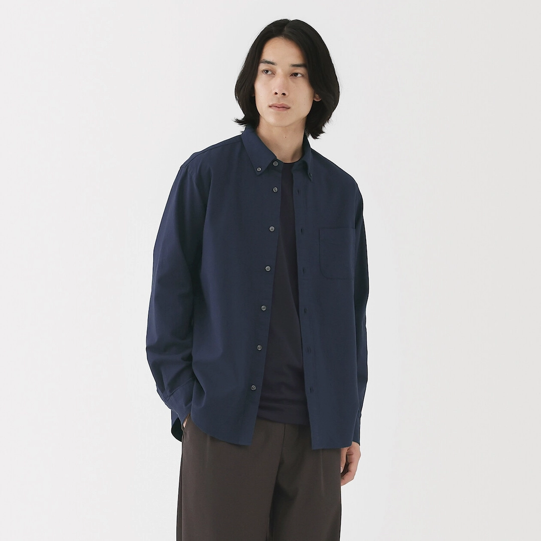 Chemise Oxford en coton lavé pour homme