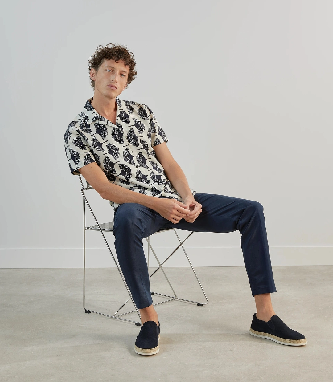 IZAC - Chemise casual imprimée marine