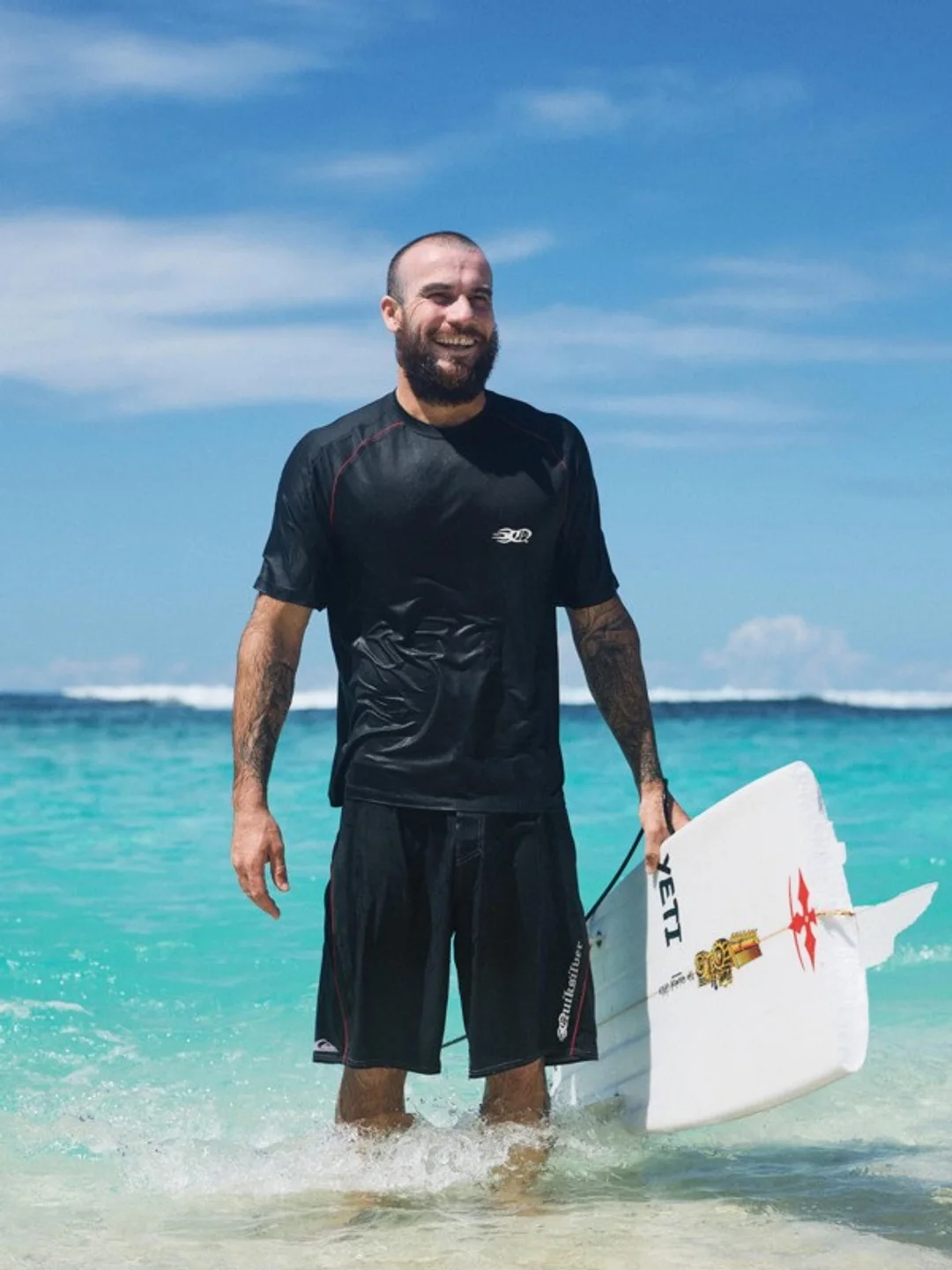 Mercury Americana - T-shirt de surf à manches courtes pour Homme Noir