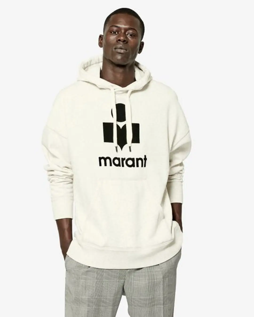 Sweatshirt Oversize A Capuche Logo Miley - Homme - Écru - Taille XL - 5