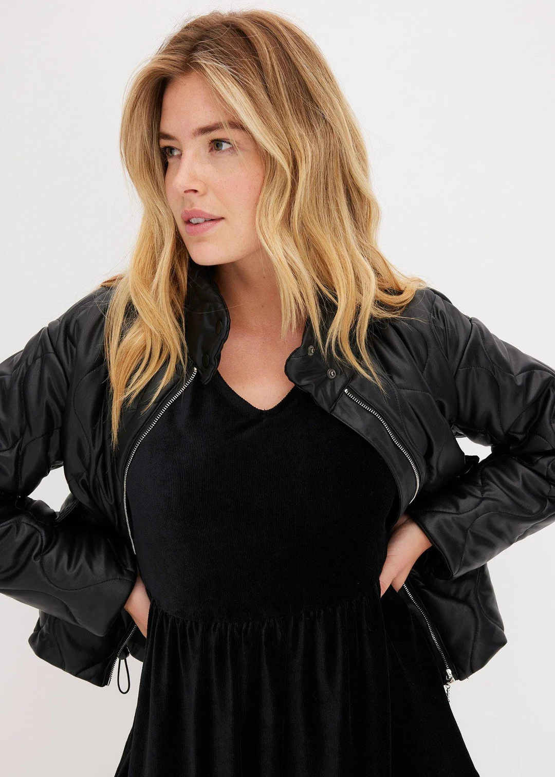 Robe courte en velours extensible - 3