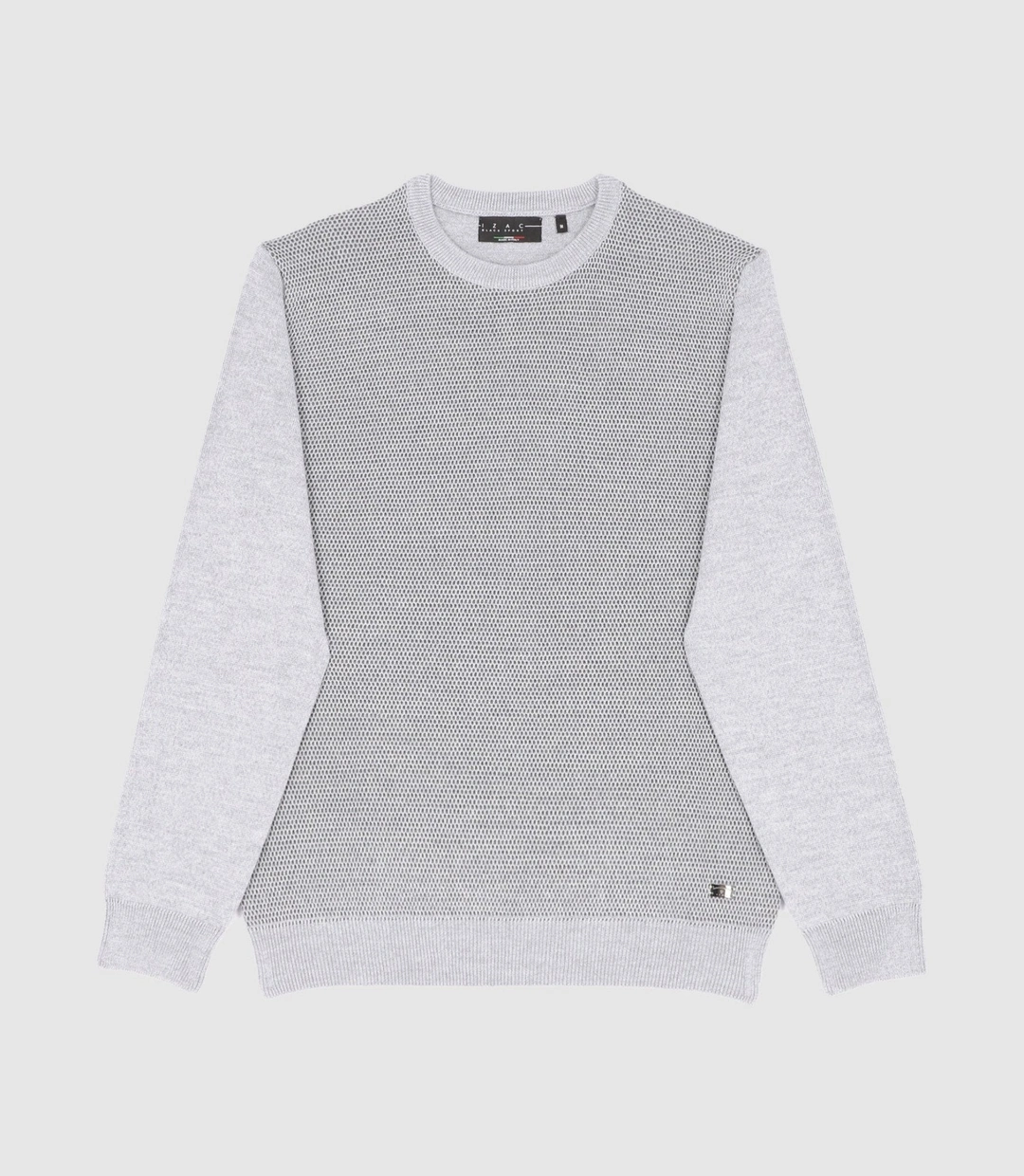 IZAC - Pull en laine mérinos gris BORIS