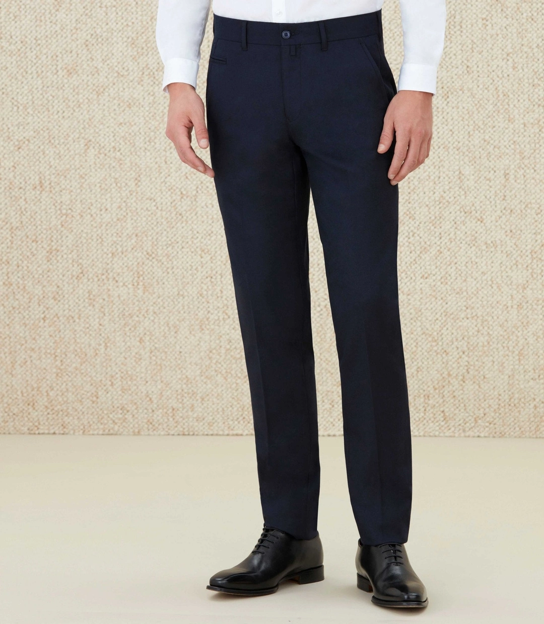 IZAC - Pantalon en flanelle marine ''Neloge''